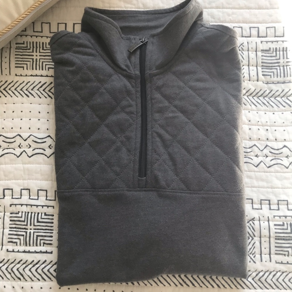 Van Heusen | Quarter Zip Quilted Sweater | Asphalt | M - Picture 3 of 4